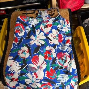 J. Crew Blue Floral Tank Top size XXS Women’s tank top like new cute summer tank